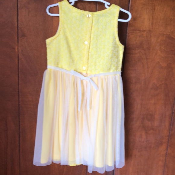 Girls Sweet Heart Rose Yellow Daisy Easter Dress and Coat set size 6 - Picture 3 of 10